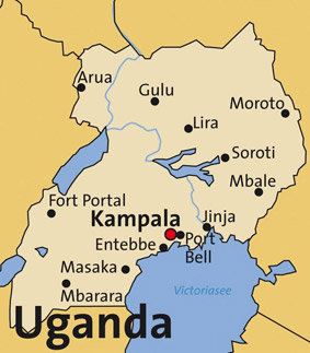 Karte von Uganda